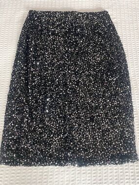 GAP Black Sequin Pencil Skirt medium